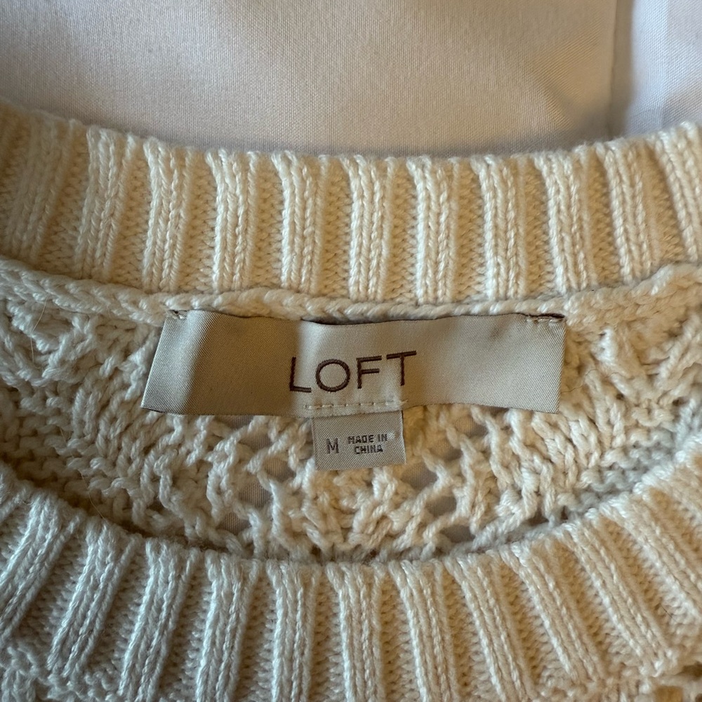 Loft Cream Cable Knit Sweater